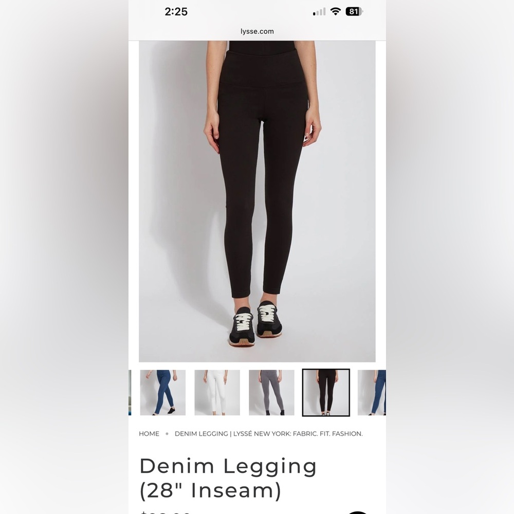 LYSSE’ Denim Legging / 95% Cotton / Size Large